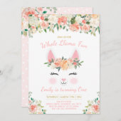 Llama Birthday Invitation Whole Llama Fun Party Kaart (Voorkant / Achterkant)