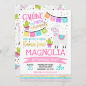 Llama Birthday Invitation Whole Llama Fun Party Kaart (Voorkant / Achterkant)
