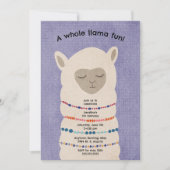 Llama Birthday Party invitation neutre genre (Devant)