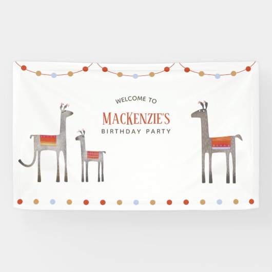 Llama Birthday Spandoek (Horizontaal)