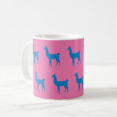 Llama Blue Pink Koffiemok (Voorkant links)