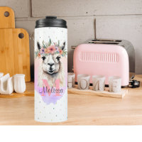 Llama  Boerderij Animal Monogram Wildflower