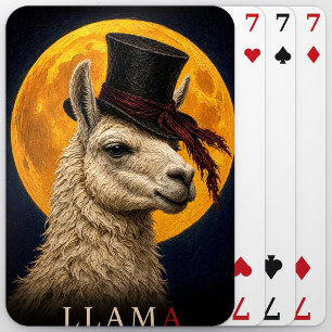 Llama Bovenste Hoed Gotische Surreal Pokerkaarten