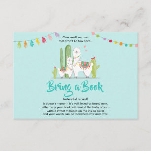 Llama Breng een boek Baby shower Fiesta Cactus Mei Informatiekaartje