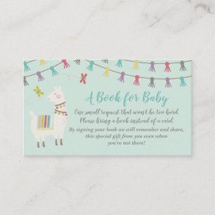 Llama Breng een Boek Baby shower Kaart Mint