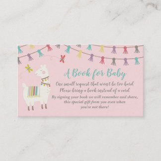 Llama Breng een Boek Baby shower Kaart Roze