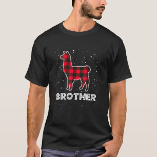 Llama Broer Geruite Pyjama Matching Familie Groep T-shirt