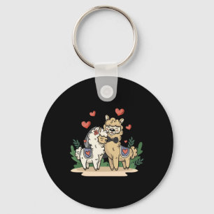Llama bruid en bruidegom bruiloft kunst matching p sleutelhanger