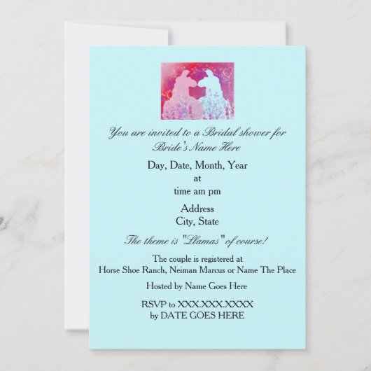 Llama Bruiloft Bruidsmeisjes Uitnodiging (Voorkant)