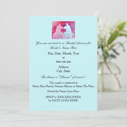 Llama Bruiloft Bruidsmeisjes Uitnodiging (Staand voorkant)