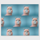 Llama Bubblegum Grappig Cadeaupapier (Vlak)