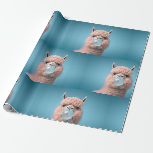 Llama Bubblegum Grappig Cadeaupapier