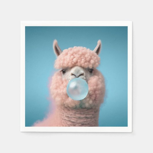 Llama Bubblegum Grappig Servet (Voorkant)