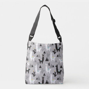 Llama cactus bergen, naadloos patroon. crossbody tas