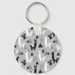 Llama cactus bergen, naadloos patroon. sleutelhanger