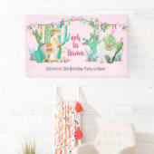 Llama & Cactus Girls Custom Birthday Party Welcome Spandoek (Insitu)