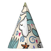 Llama Cactus: Handgetekend naadloos ontwerp Feesthoedjes (Achterkant)