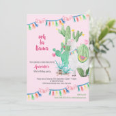 Llama Cactus Hele Llama Leuke Meisjes Verjaardagsf Kaart (Staand voorkant)