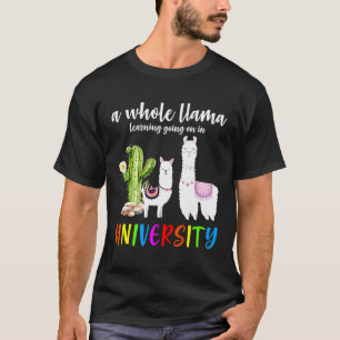Llama Cactus Universiteit Student Terug naar Schoo T-shirt