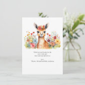 Llama Carte de remerciements Baby shower Fleur sau (Debout devant)