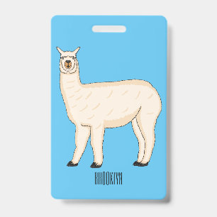 Llama cartoon illustratie badge