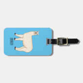 Llama cartoon illustratie bagagelabel (Voorkant horizontaal)