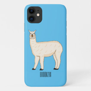 Llama cartoon illustratie iPhone 11 hoesje