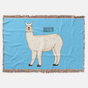 Llama cartoon illustratie deken