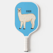 Llama cartoon illustratie pickleball paddle (Achterkant)