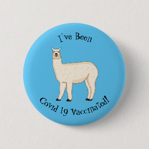 Llama cartoon illustratie ronde button 5,7 cm