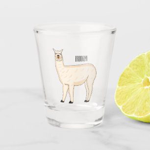 Llama cartoon illustratie shot glas