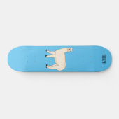 Llama cartoon illustratie skateboard (Horizontaal)