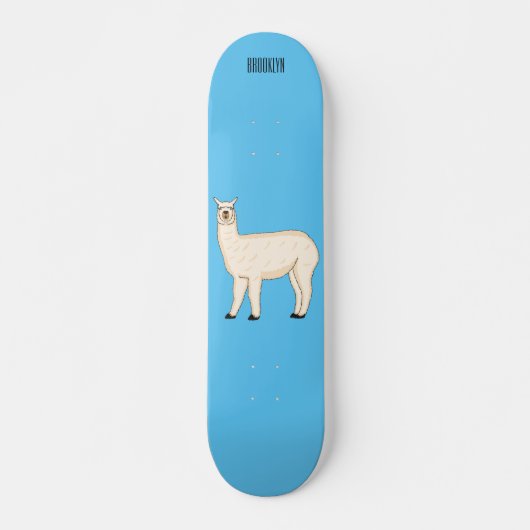 Llama cartoon illustratie skateboard (Voorkant)