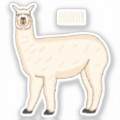 Llama cartoon illustratie sticker (Voorkant)