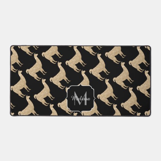 Llama Champagne Gold Sparkings motif Monogramme (Recto)