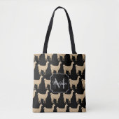 Llama Champagne Gold Sparkles-monogram Draagtas (Voorkant)