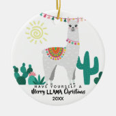 Llama CHristmas drôle ornement (Devant)