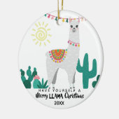 Llama CHristmas drôle ornement (Gauche)