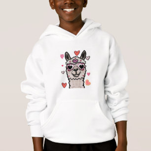 Llama cool avec lunettes de coeur
