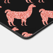 Llama corail rose Étincelles motif Monogramme noir (Coin)