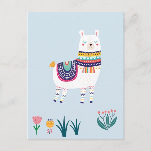 Llama Cute Briefkaart (Voorkant)