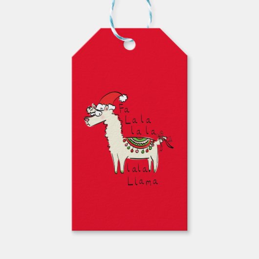 Llama Cute Funny Kerstfeestdag Cadeaulabel (Voorkant)