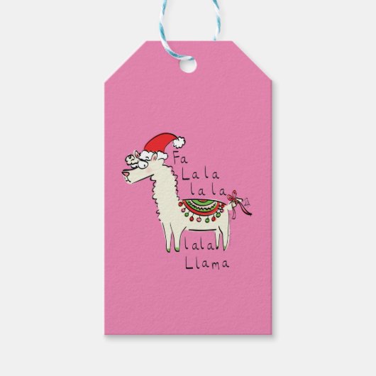 Llama Cute Funny Kerstfeestdag Cadeaulabel (Voorkant)