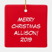 Llama Cute Funny Kerstfeestdag Keramisch Ornament (Achterkant)