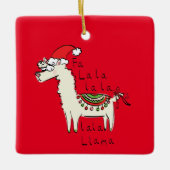 Llama Cute Funny Kerstfeestdag Keramisch Ornament (Voorkant)