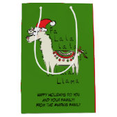 Llama Cute Funny Kerstfeestdag Kinderen Medium Cadeauzakje (Voorkant)