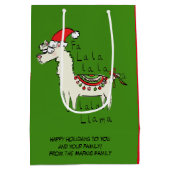 Llama Cute Funny Kerstfeestdag Kinderen Medium Cadeauzakje (Achterkant)