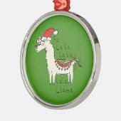 Llama Cute Funny Kerstfeestdag Metalen Ornament (Links)