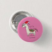 Llama Cute Funny Kerstfeestdag Ronde Button 3,2 Cm (Voorkant /achterkant)
