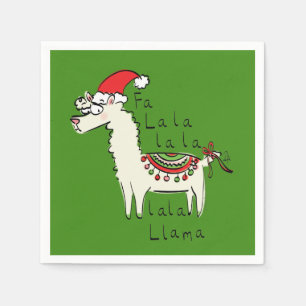 Llama Cute Funny Kerstfeestdag Servet